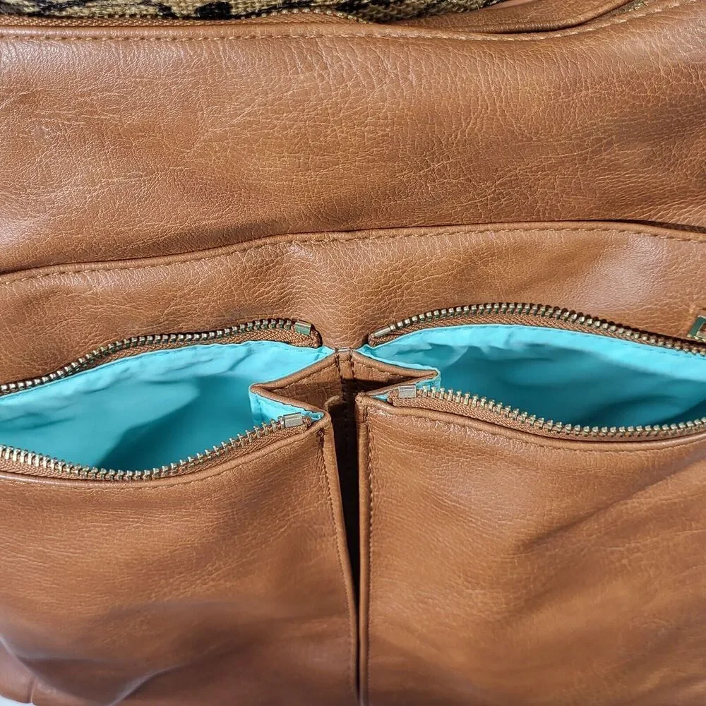 Mominside Diaper bag/ Tote Backpack Vegan Leather Insulated Pouches Many Pockets